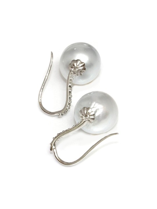 Boucles d'oreilles Apu perle d'Australie or et diamants 12mm