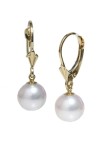 Boucles d'oreilles Aveo perles Akoya blanches 6-9mm or blanc ou jaune