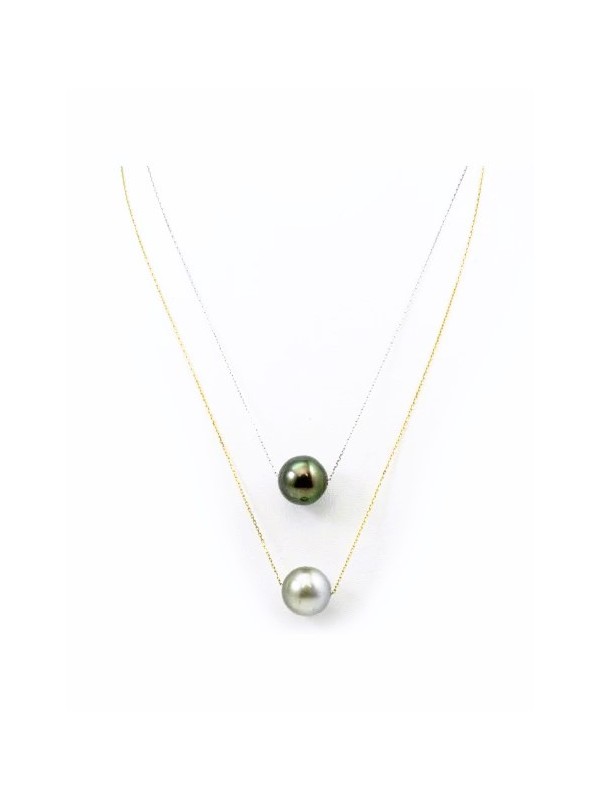 Collier Mia 2 perles de tahiti 12/13mm AAA