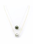Collier Mia 2 perles de tahiti 12/13mm AAA
