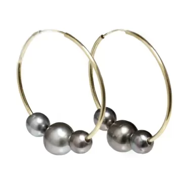 Boucles d'oreilles créoles Ni Moea Perles - 1