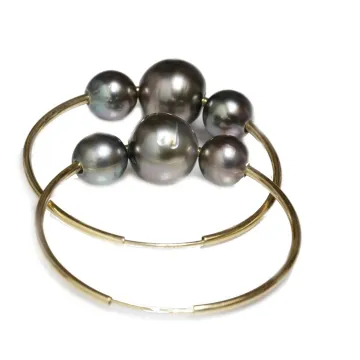 Boucles d'oreilles créoles Ni Moea Perles - 2