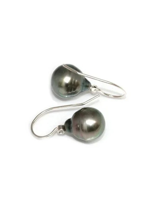 Boucles d'oreilles Maha perle de tahiti goutte d'eau 9-10mm AAA
