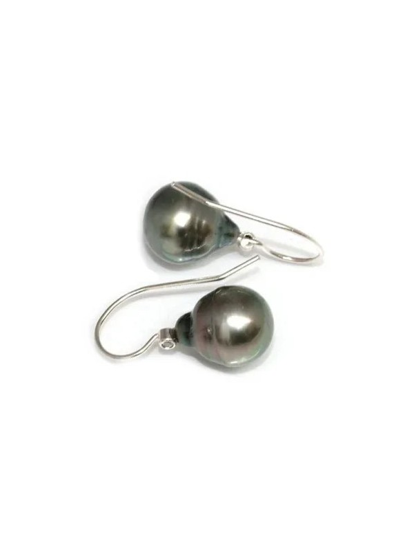 Boucles d'oreilles Maha perle de tahiti goutte d'eau 9-10mm AAA