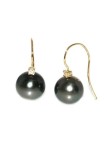 Boucles d'oreilles semi pendantes Ainu perles de tahiti rondes AAA 9-11mm