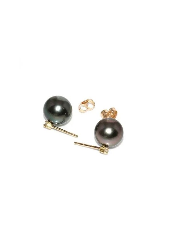 Boucles d'oreilles Hoe perle de tahiti 9-11mm AAA or 18 carats