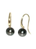 Boucles d'oreilles Mylla pendantes perles de tahiti ronde 9-11mm AAA