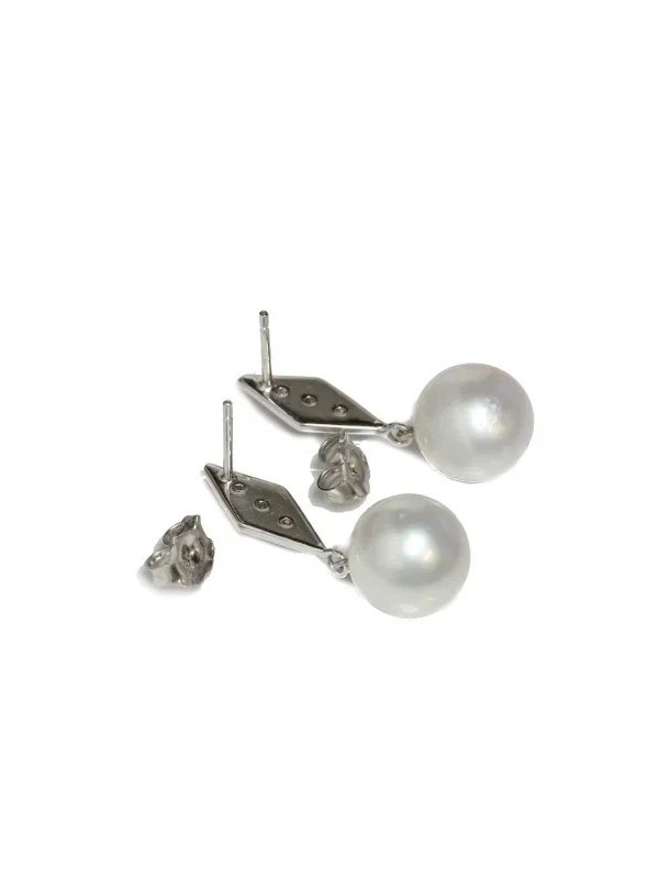 Boucles d'oreilles Rea perles d'australie AAA 10-11mm et diamants