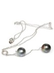 Collier Nuia perle de Tahiti en or 18 carats et 2 perles de tahiti 10mm AAA