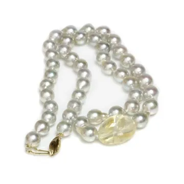 Collier perle Akoya 8mm et Citrine Moea Perles - 1