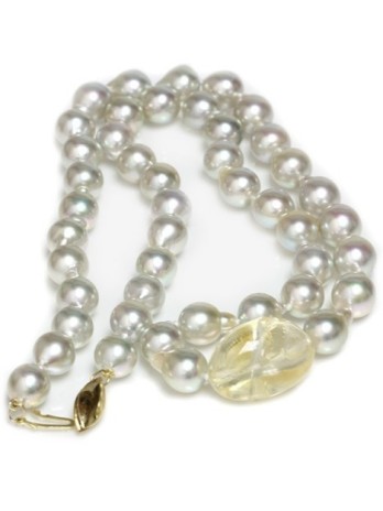 Collier perle Akoya 8mm et Citrine Moea Perles - 1