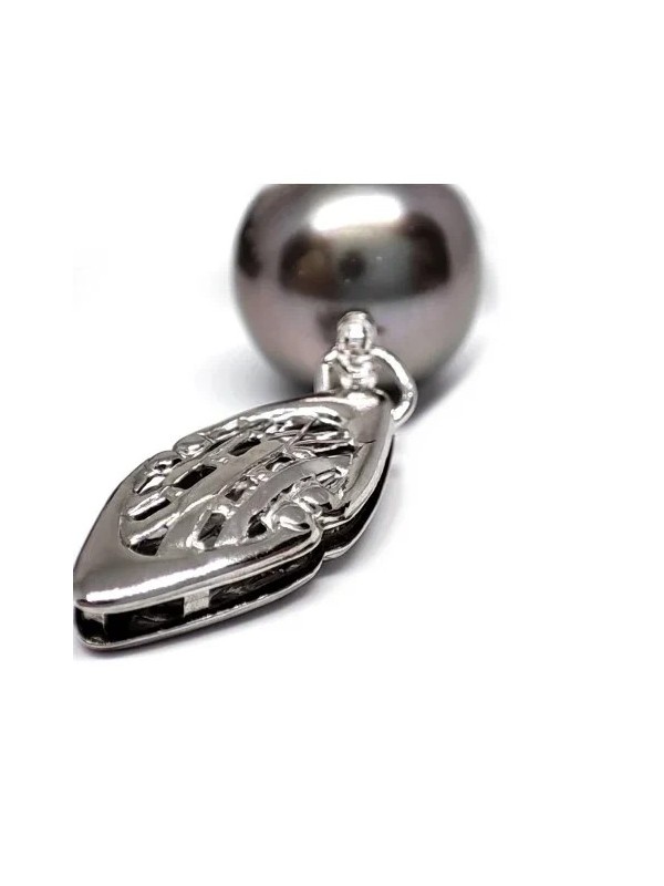 Collier Linoa perle de tahiti rondes 9-10mm AAA couleur grises foncées