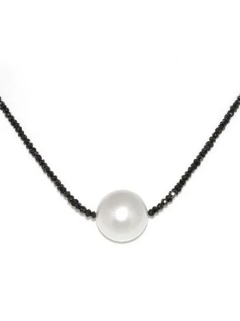 Collier perle australie et diamants noir Moea Perles - 2