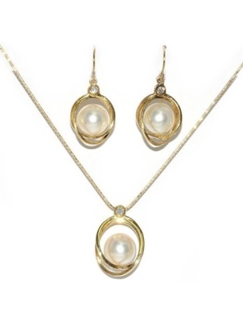 Parure or Hera perles d'Australie Moea Perles - 1