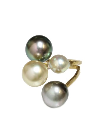 Bague toi et moi lilou or perle de tahiti Moea Perles - 2