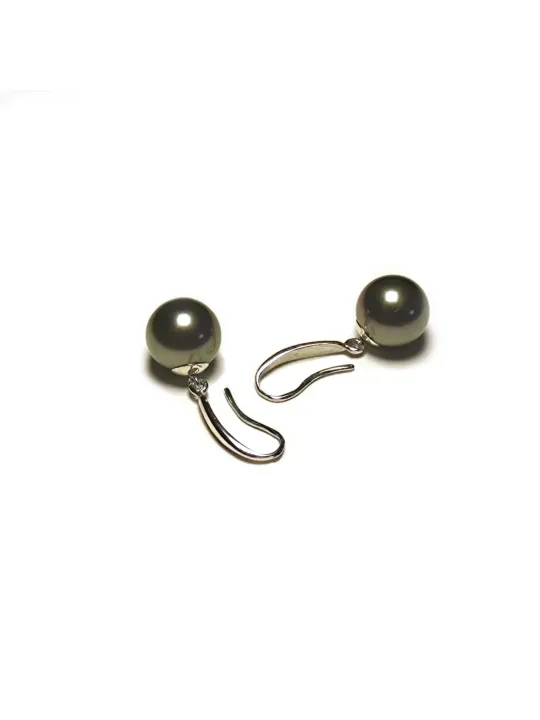 Boucles d'oreilles Elemoe or 18 carats perle de tahiti ronde 9-11mm AAA