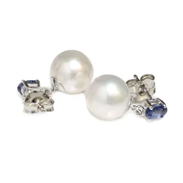 Boucles d'oreilles Avo perles Akoya et saphir Moea Perles - 2