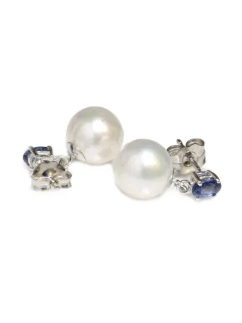 Boucles d'oreilles Avo perles Akoya et saphir Moea Perles - 2