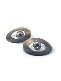 Boucles d'oreilles créoles Nina nacre Moea Perles - 1