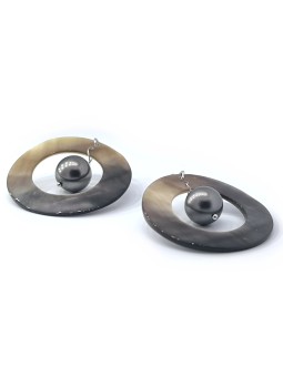 Boucles d'oreilles créoles Nina nacre Moea Perles - 2