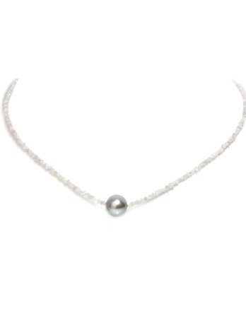 Collier perle de Tahiti et diamants bruts Moea Perles - 2