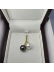 Pendentif en or 18 carats Tanui toi et moi perle de Tahiti 9-11mm AAA