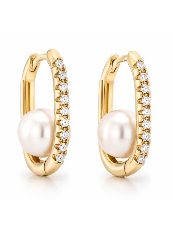 Boucles d'oreilles Revea perle Akoya et diamants Moea Perles - 1