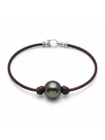 Bracelet cuir noir Moea Perles - 2