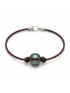 Bracelet cuir noir Moea Perles - 2