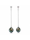 Boucles d'oreilles Mana pendantes et Perles de Tahiti poires Moea Perles - 1