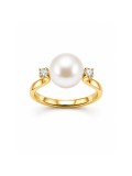 Bague Laurie perle de culture d'australie or et diamants