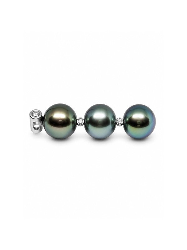 Photos Collier Maiu 3 perles de tahiti 12-13mm -2