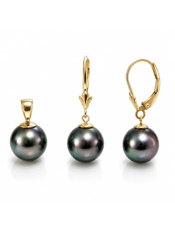 Parure or Hera perles de tahiti