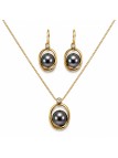 Parure or 18 carats jaune Hera perles d'Australie pendantes 10-11mm AAA