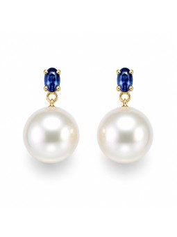 Boucles d'oreilles Avo perles Akoya et saphir Moea Perles - 2