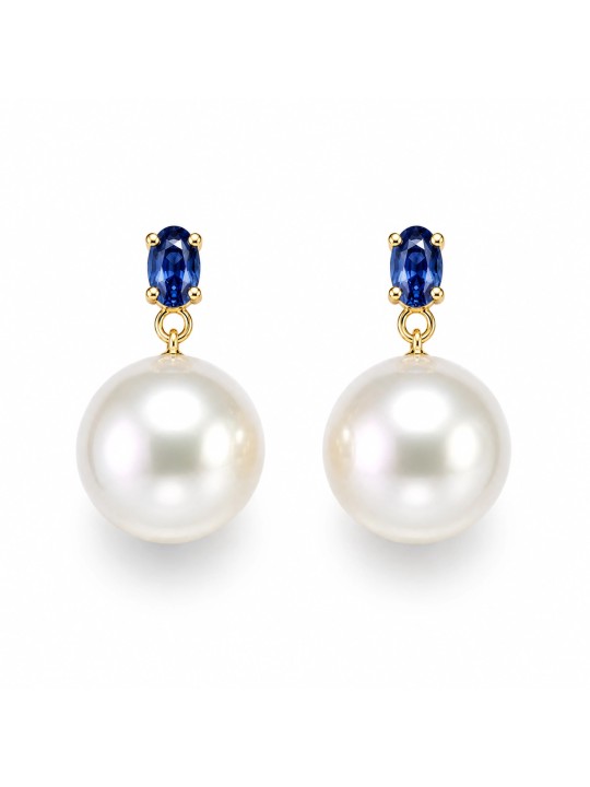 Boucles d'oreilles Avo perles Akoya et saphir Moea Perles - 2