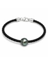 Bracelet cuir noir Moea Perles - 1