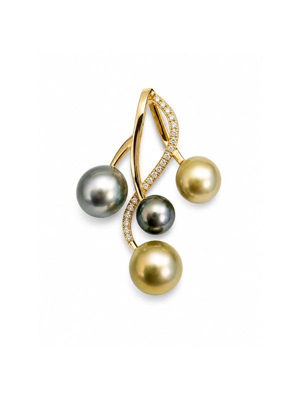 Pendentif Mio 4 perles de tahiti 7-10mm Moea Perles - 2
