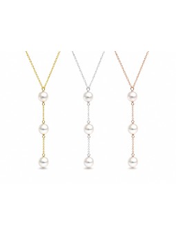 Collier Nui 3 perles japonaises Akoya -1