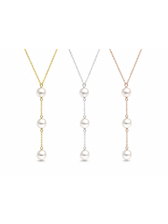 Collier Nui 3 perles japonaises Akoya -1