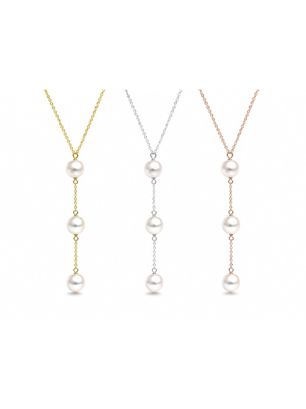 Collier Nui 3 perles japonaises Akoya -1