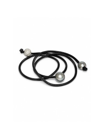 Collier cuir noir 13mm Moea Perles - 1