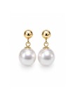 Boucles d'oreilles Hoeai or blanc ou jaune perles Akoya rondes 6-9mm AAA