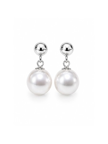 Boucles d'oreilles Hoeai or blanc ou jaune perles Akoya rondes 6-9mm AAA
