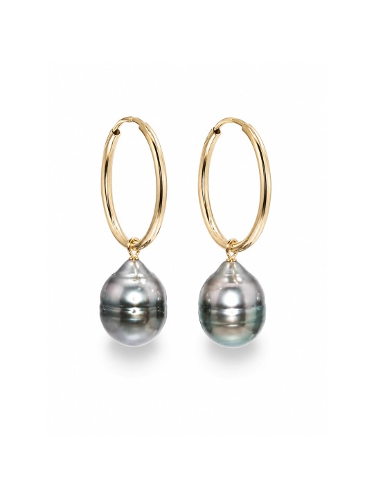 Boucles d'oreilles créoles Ninaea Moea Perles - 2