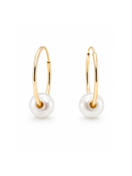 Boucles d'oreilles créoles Akoya Ho Moea Perles - 2