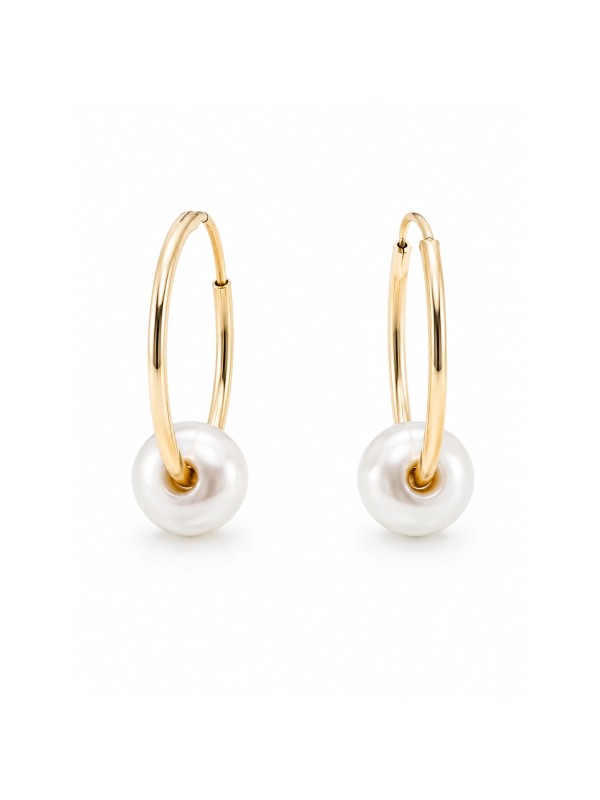 Boucles d'oreilles créoles Akoya Ho Moea Perles - 2