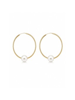 Boucles d'oreilles créoles Akoya Ho Moea Perles - 1