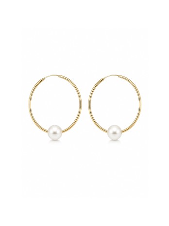 Boucles d'oreilles créoles Akoya Ho Moea Perles - 1