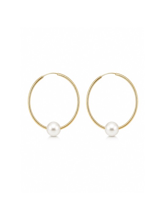 Boucles d'oreilles créoles Akoya Ho Moea Perles - 1